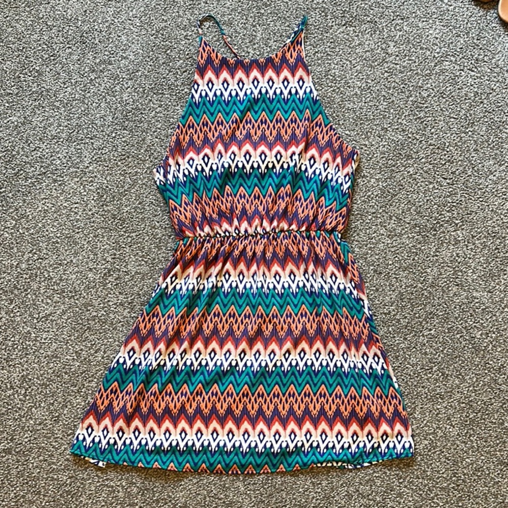 Colorful Patterned Sleeveless Dress